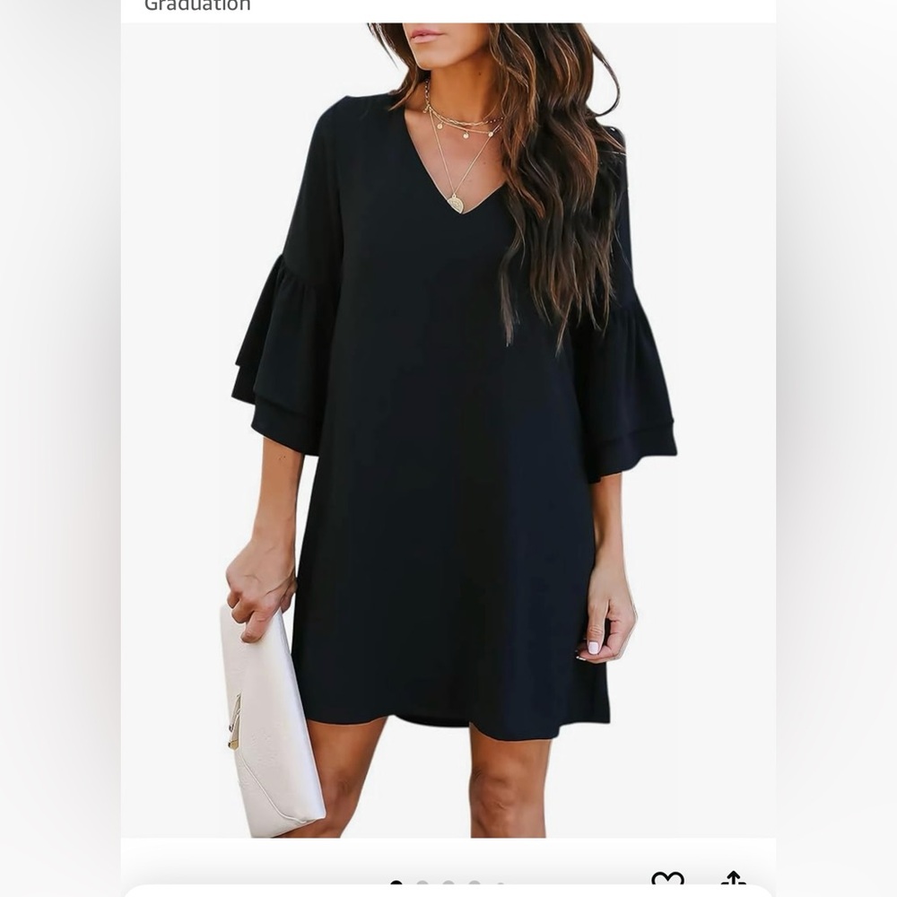 NWT black dress with bell sleeves